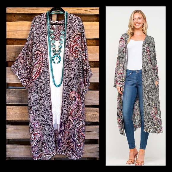 RAJ RHEA BLACK MULTI THCIK STITCH EMBROIDERED DUSTER - Picture 1 of 6